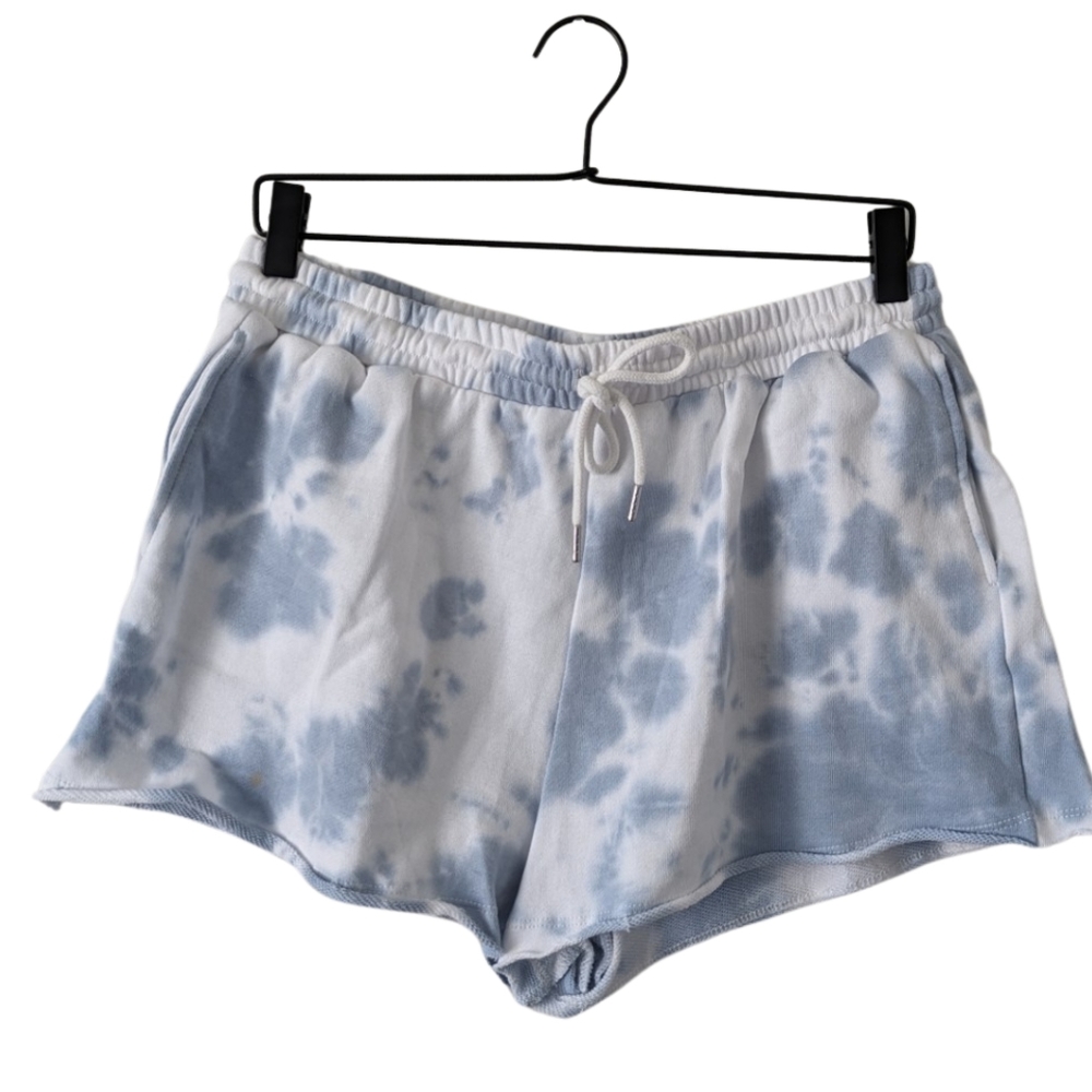 Rowa Womens Blue Tie Dye Drawstring Cotton Casual Shorts Size XL